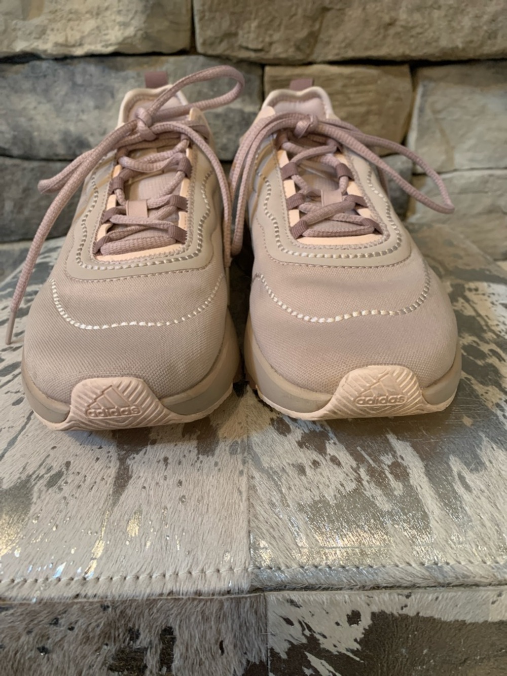 Adidas Cloudfoam Women's Blush Beige Sneakers - Picture 6 of 11